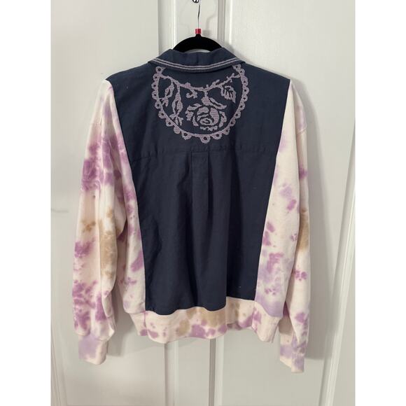 NWOT Upcycled Free People Embroidered Top and Champion Tie Dyed Sweatshirt  S-L - Picture 5 of 10